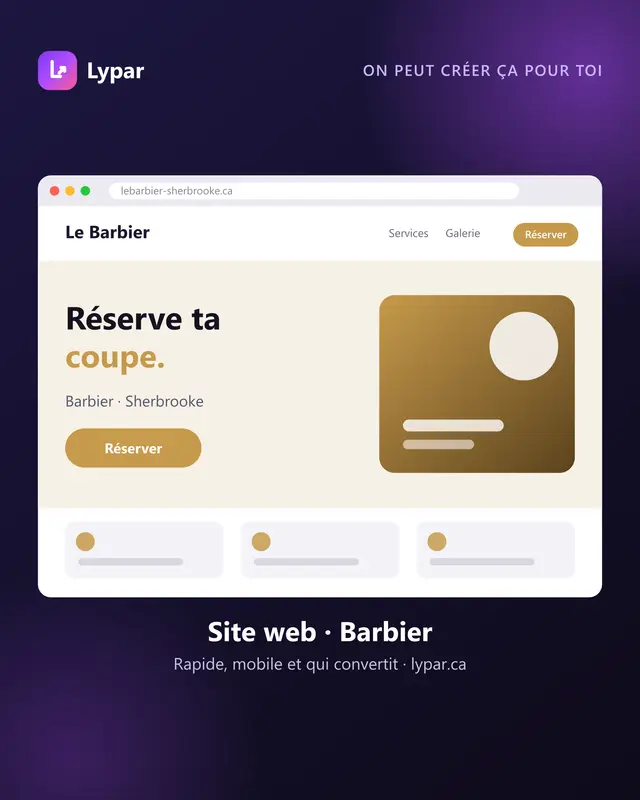 Exemple de site web pour barbier