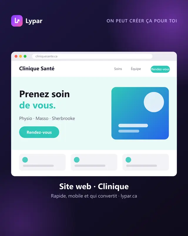 Exemple de site web pour clinique