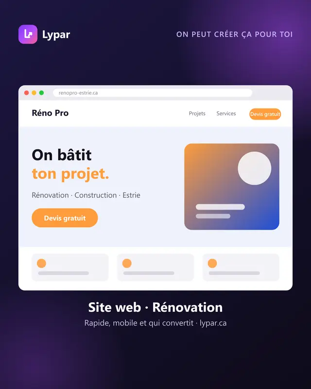 Exemple de site web pour entreprise de rénovation