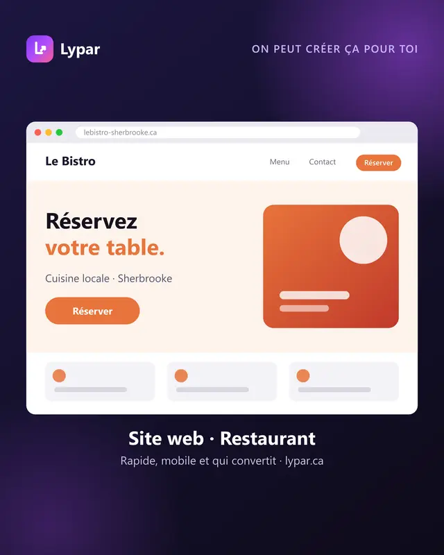 Exemple de site web pour restaurant